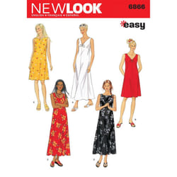 New Look 6866 Size A Misses' Dresses Sewing Pattern, Multi-Colour