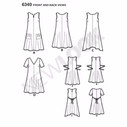 Simplicity New Look Patterns UN6340A Misses' Easy Dresses  A (8-10-12-