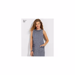 Pattern 6500 Misses Dress with Neckline, Sleeve, and Pocket Variations, Paper, White, 22.13 x 15.13 x 1.13 cm