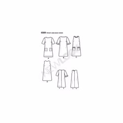 Pattern 6500 Misses Dress with Neckline, Sleeve, and Pocket Variations, Paper, White, 22.13 x 15.13 x 1.13 cm