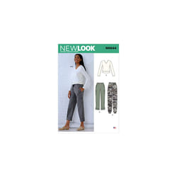 Sewing Pattern N6644 Misses' Cargo Pants and Knit Top, Paper, White, Various, UN6644A