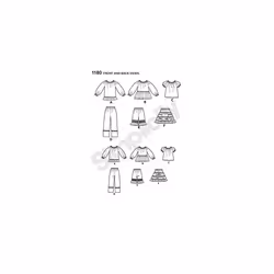 Simplicity US1180HH Girl's Top  Pants  and Skirts Sewing Patterns  Sizes 3-6