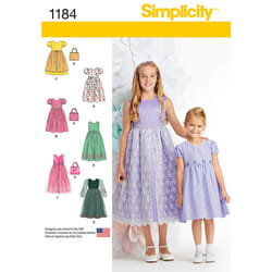 Simplicity US1184HH Girls Dress and Purse Sewing Patterns  Sizes 36