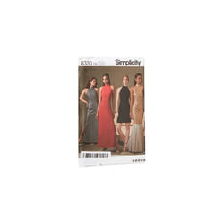 Simplicity Pattern 8330 D5 (4-6-8-10-12) Misses' Dress with Skirt and Back Variations, Paper, White, 22 x 15 x 1 cm
