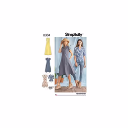 Simplicity Pattern 8384 Women's Dress with Length Variations and Top, Paper, White, 22 x 15 x 1 cm