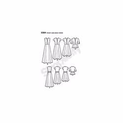 Simplicity Pattern 8384 Women's Dress with Length Variations and Top, Paper, White, 22 x 15 x 1 cm