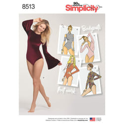 Simplicity US8513A Misses' Long Sleeve Bodysuit Sewing Pattern Kit  Co