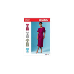 SIMPLICITY Sewing Pattern S8981 Misses' Front Tie Dresses, Paper, White, Various