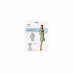SIMPLICITY Sewing Pattern S9104 Misses' Vintage Dresses with Sleeve & Neckline Variation, Various, H5 (6-8-10-12-14)