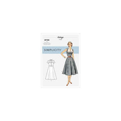 SIMPLICITY Sewing Pattern S9105 Misses' Vintage Dress with Detachable Collar, Various, H5 (6-8-10-12-14)