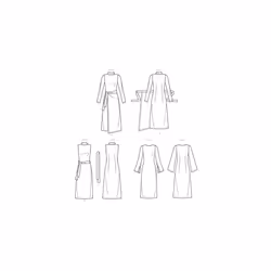 SIMPLICITY SS9175H5 H5 (6-8-10-12-14) Misses' Dresses with Pareo wrap Variation & Neck & Sleeve Variations
