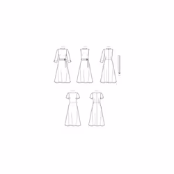 SIMPLICITY SS9176AA AA (10-12-14-16-18) Misses' & Women's fit & Flare Dresses with Sleeve & Neckline Variations & Reversible Belt