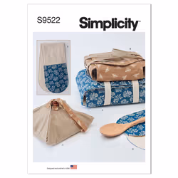 Simplicity Casserole Carriers Pie Holder and Oven Mitt Sewing Pattern Kit Code S9522 One Size Multicolor