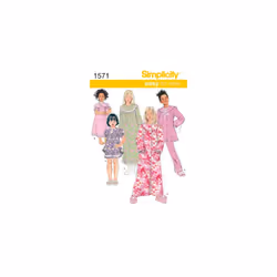 Simplicity Sewing Pattern 1571: Child's and Girl's Loungewear Separates, Size K5, Paper, White, (7-8-10-12-14)