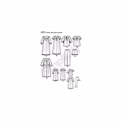 Simplicity Sewing Pattern 1571: Child's and Girl's Loungewear Separates, Size K5, Paper, White, (7-8-10-12-14)