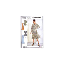 Sewing Pattern S8872 Misses' Pullover Dress, Paper, WHITE, VARIOUS
