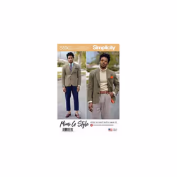 SIMPLICITY Sewing Pattern S8962 Men's Lined Blazer, Paper, White, Various