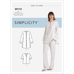 SIMPLICITY Sewing Pattern S9113 Misses' Tunic, Top & Pull On Pants, Various, U5 (16-18-20-22-24)