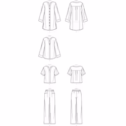 SIMPLICITY Sewing Pattern S9113 Misses' Tunic, Top & Pull On Pants, Various, U5 (16-18-20-22-24)