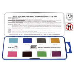 AMAcO Non-Toxic Semi-Moist Underglaze Set - B in Pan, 15 oz, Assorted color, Set of 8