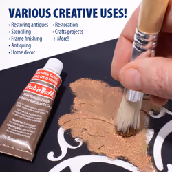 AMACO Rub n Buff Wax Metallic Finish - Rub n Buff Autumn Gold 15ml Tube - Versatile Gilding Wax for Finishing Furniture Antiquing and Restoration - Ru