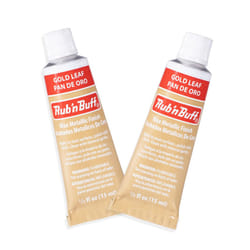 AMACO Rub n Buff Wax Metallic Finish - 2 Rub n Buff Gold Leaf 15ml Tubes - Versatile Gilding Wax for Finishing Furniture Antiquing and Restoration - R