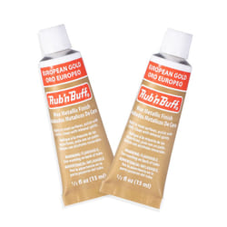 AMACO Rub n Buff Wax Metallic Finish - 2 Rub n Buff European Gold 15ml Tubes - Versatile Gilding Wax for Finishing Furniture Antiquing and Restoration
