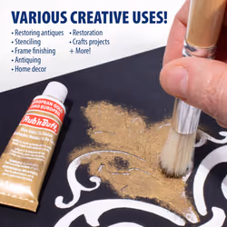 AMACO Rub n Buff Wax Metallic Finish - 2 Rub n Buff European Gold 15ml Tubes - Versatile Gilding Wax for Finishing Furniture Antiquing and Restoration