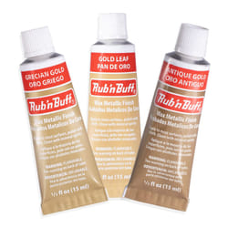 AMAcO Rub n Buff Wax Metallic Finish 3 color Kit - Antique gold grecian gold and gold Leaf 15ml Tubes - Versatile gilding Wax for Finishing Furniture