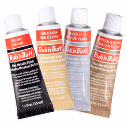 AMACO Rub n Buff Wax Metallic Finish 4 Color Kit - Antique Gold Silver