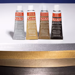 AMACO Rub n Buff Wax Metallic Finish 4 Color Kit - Antique Gold Silver