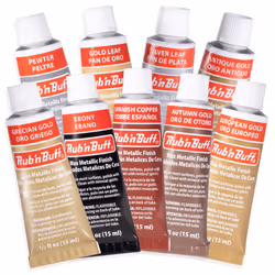 AMACO Rub n Buff Wax Metallic Finish 9 Color Kit - Antique Gold Europe