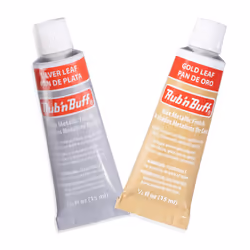 AMACO Rub n Buff Wax Metallic Finish 2 Color Kit - Gold Leaf and Silve