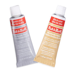 AMACO Rub n Buff Wax Metallic Finish 2 Color Kit - Gold Leaf and Silve