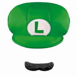 Disguise Nintendo Super Mario Brothers Luigi Child Hat and Mustache One Size Child