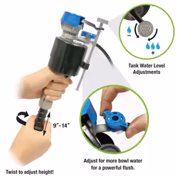 Fluidmaster K-400H-040-T5 PerforMAX Fill Valve and 3-Inch Flapper Toilet Repair Kit  Multicolor