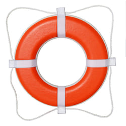TAYLOR MADE PRODUCTS Vinyl Coated Foam Life Ring with White Grab Lines  White 20