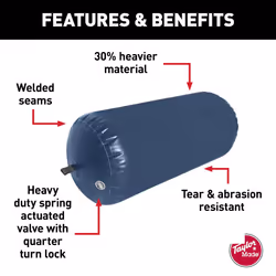 Super Duty Inflatable Yacht Fenders  Navy (18"" D x 42"" L)