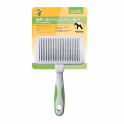 Andis 40160 Self-Cleaning Animal Slicker Brush - Grooming Brush for Pet Deshedding Fur - Reduces Shedding Up to 90%  Removes Tangles  Dirt & Loose Hai
