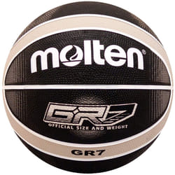 Molten Premium 12 Panel Design Rubber Basketball  Black/Silver  Official Size 7""""