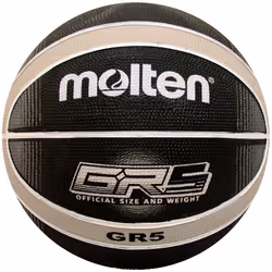 Molten Premium 12 Panel Design Rubber Basketball Black/Silver Junior Size 5""""