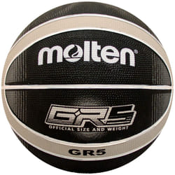 Molten Premium 12 Panel Design Rubber Basketball  Black/Silver  Junior Size 5""""
