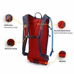 High Sierra Hydrahike 2.0 Hydration Backpack with 2L Reservoir  for Hiking  Biking  Camping  Traveling  Silver  8L