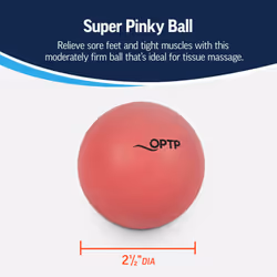 OPTP Super Pinky Ball - Moderately Firm Density Deep Tissue Massage Ball for Back Pain  Shoulder Tension Relief  Sore Muscles  Plantar Fasciitis and M