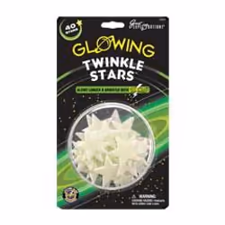 Great Explorations Glowing Twinkle Stars, Plastic, White, Children's room, Ceiling, Wall, Boy/Girl, Blister