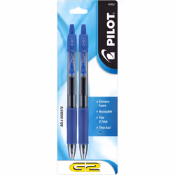 Pilot G2 Premium Gel Roller Pens Fine Point 0.7 mm Blue Pack of 2