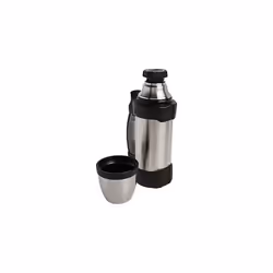 Thermos The Rock Vacuum Insulated 1 Liter Beverage Bottle, stainless steel/black, 1.1 quart (2510TRI2)