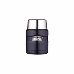 THERMOS Stainless King Vacuum-Insulated Food Jar with Spoon, 16 Ounce, Midnight Blue