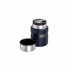 THERMOS Stainless King Vacuum-Insulated Food Jar with Spoon, 16 Ounce, Midnight Blue