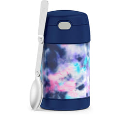 THERMOS FUNTAINER 16 Ounce Stainless Steel Vacuum Insulated Food Jar with Spoon  Tie Dye